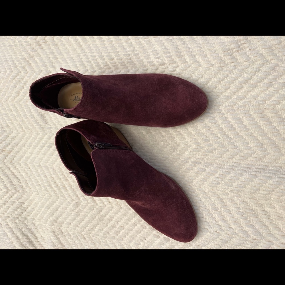 Bass suede ankle booties.